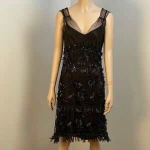 Vintage Jorando Elegant Black Midi Dress size 8